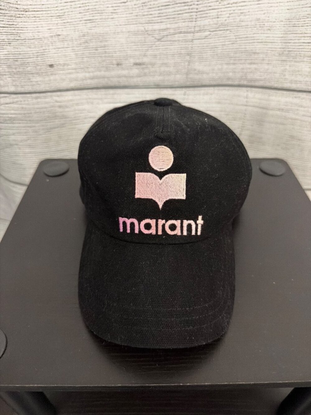 Isabel Marant Pink and Black Tyron Cap w/ Adjustable Strap